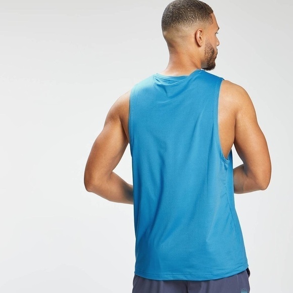 MP Mens Large Graffiti Training Tank Top Bright Blue New - Picture 3 of 3